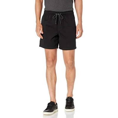 Image of Amazon Essentials Men&#039;s 6 Inch Inseam Drawstring Shorts, Black, L