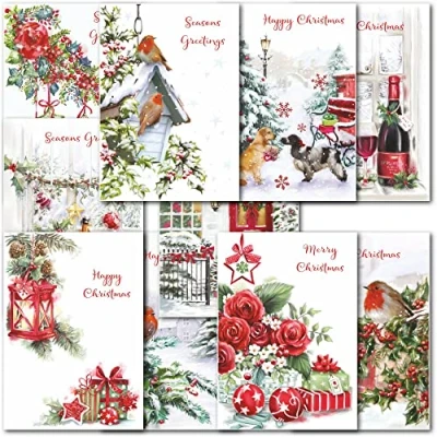 Image of doodlecards Charity Christmas Cards Pack of 10 Mixed Festive Traditional