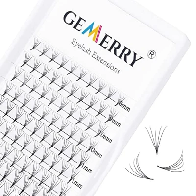Image of Pre Made Fan Eyelash Extensions 5D Fans 0.07mm D curl 8 14mm Mix Cluster Extension Premade Volume Russian Individual Lashes Gemerry Lash Extensions(0.07 Mix)
