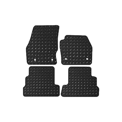 Image of Lusso Rubber Mats for Car Tailored/Compatible to Ford Kuga 2015 Onwards Heavy Duty 3mm 4 Piece Set (Red Edging)