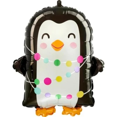 Image of Amscan Anagram 4334401 Christmas Bright Holiday Penguin Foil Shape Balloon 18&quot;