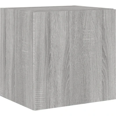 Image of vidaXL TV Wall Cabinet with LED Lights Grey Sonoma 40.5x35x40 cm