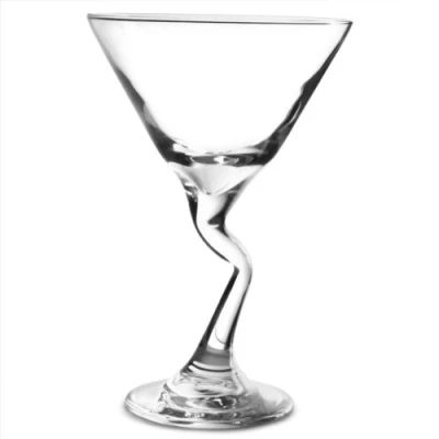Image of Libbey Z Stem Martini Glass 9.1oz / 260ml Set of 4 Glassware, Wonky Glasses, Funky Cocktail Glasses