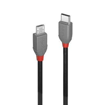 Image of LINDY 36891 USB 2.0 Type C to Micro B Cable, Anthra Line Black, 1m