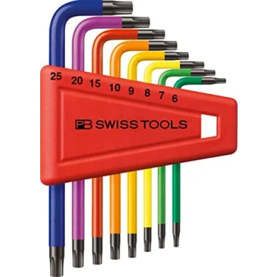 Image of Serie chiavi maschio Piegate colorate per Viti Torx Swiss Tools PB Rainbow