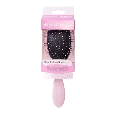 Image of Brushworks Oval Detangling Hair Brush Pink