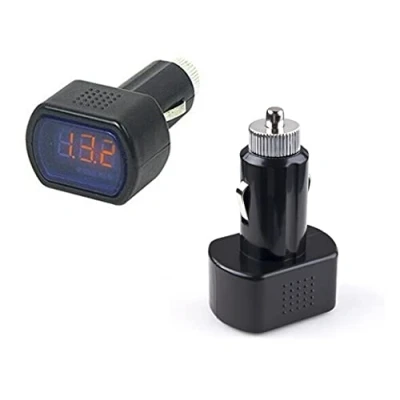 Image of 12 24 V LED Cigarette Lighter Battery Tester Voltmeter Car Voltage Display Pack of 1