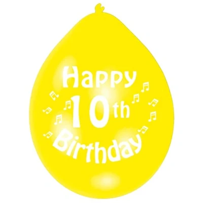 Image of Amscan Int995553 Balloon Pk10 22Cm H 10Th Birthday