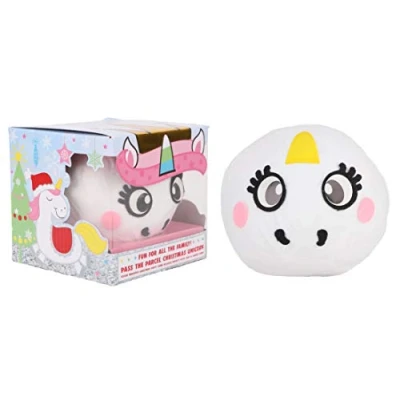 Image of Toyland® Pass The Parcel Peel &amp; Reveal Game Christmas Family Fun (Unicorn)