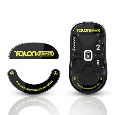 Image of TALONGAMES Curved Edges Ultra Strong Glass Mouse Skates Feet Replacement Compatible With Pulsar X2 / Mini, Super Smooth Glide Fast and Durable Sole