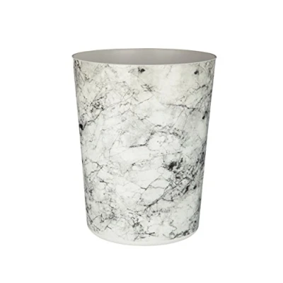 Image of Premier Housewares 1601585 Rome Waste Bin, Marble Effect Grey 20 x 25 cm