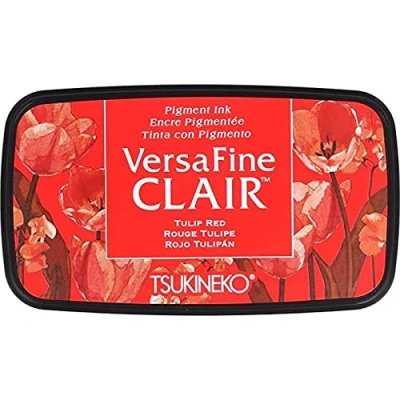 Image of Tsukineko Tulip Versafine Clair Ink Pad, Synthetic Material, Red, 5.6 x 9.7 2.3 cm