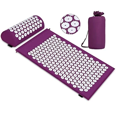 Image of Acupressure Set Mat with Pillow for Soothing Relaxation and Massage, Relieve Back Pain, Head Neck Stress Sleep Disorders at Home, Office or Travel