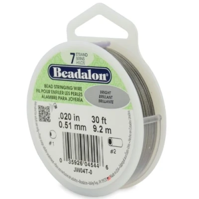 Image of Beadalon 0.51 mm Diameter 9.2 m Reel 7 Strand Wire, Bright