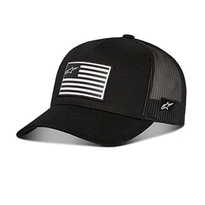Image of Alpinestars Men&#039;s Flag Snapback Trucker Hat Black/Black