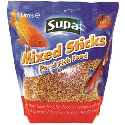 Image of SUPA Mixed Koi and Pond Sticks, 6L Sachet Premium Quality Fish Food Offering A Nutritionally Balanced Diet