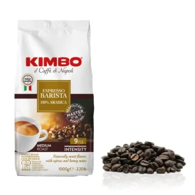 Image of Kimbo Coffee, Espresso Barista, Whole Coffee Beans, Medium Roast, 9/13, Italian 1 x 1kg