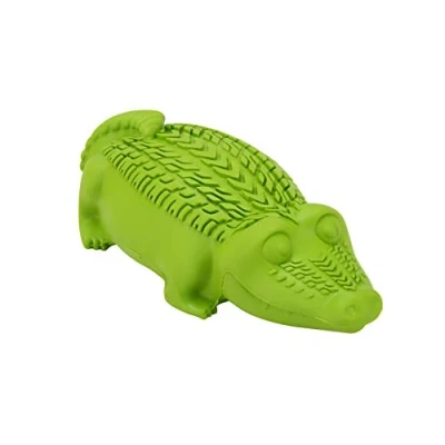 Image of Arm &amp; Hammer Super Treadz Gator Chew Toy for Dogs Best Dental Dog Reduces Plaque Tartar Buildup Without Brushing green