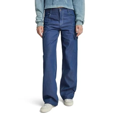 Image of G STAR RAW Women&#039;s Judee Cargo Low Waist Loose Jeans , Blue (raw denim D24673 D541 001), 28W / 30L