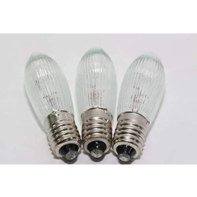 Image of Dencon 3 Pack Of 34V, 3W, E10, MES Spare Christmas Bulb Lamp For Candle Bridge