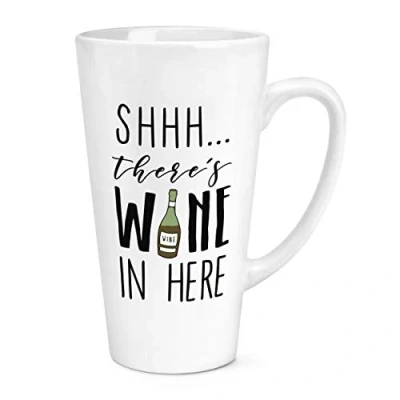 Image of Shhh There&#039;s Wine in Here Red 17oz Large Latte Mug Cup
