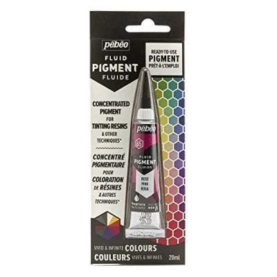 Image of Pebeo Fluid Liquid Pigment Concentrate Resin Mixable Colours Opaque or Transparent Effect Natural Origin Pink 20 ml,
