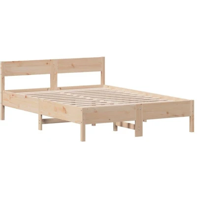 Image of vidaXL Bed Frame without Mattress 150x200 cm King Size Solid Wood Pine