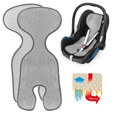 Image of ZAMBOO Cool &amp; Dry Summer Car Seat Liner/Breathable Insert for Infant Seats Grey