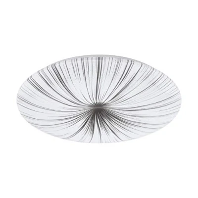 Image of EGLO Nieves LED Ceiling Light, Diameter 51 cm, Crystal Effect Light Made of Plastic and Metal, Living Room Lamp in White, Silver, Bedroom Lamp, Hallway Warm White