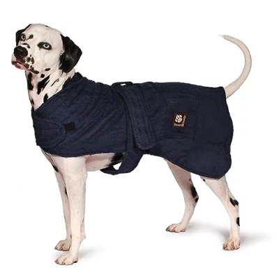 Image of Danish Design Navy Blue Ultra Absorbent Adjustable Drying Toweling Robe 24 Inch/60 cm