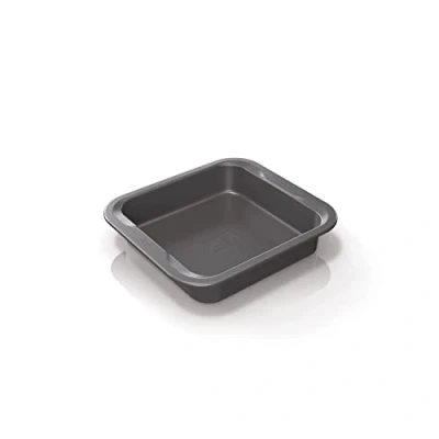 Image of Ninja Foodi ZEROSTICK Square Cake Tin, 8 inch/22cm Non Stick, Long Lasting Heavy Duty Made from Aluminised Steel, Grey, B30408EUUK
