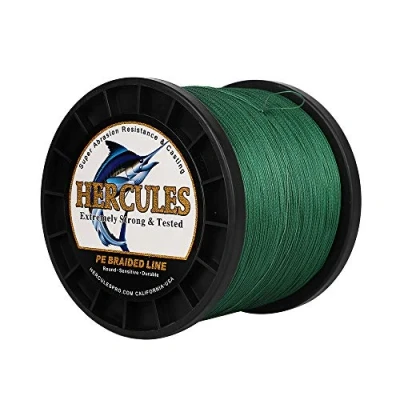 Image of Hercules Braided Fishing Line 2000m 2187yds 10lbs 200lbs Pe Superline 8 Strands (Green 150lb/68kg 0.62mm)