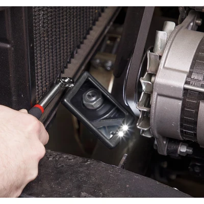 Image of Sealey S0948 Telescopic Inspection Mirror with 2 Leds, 65mm x 40mm