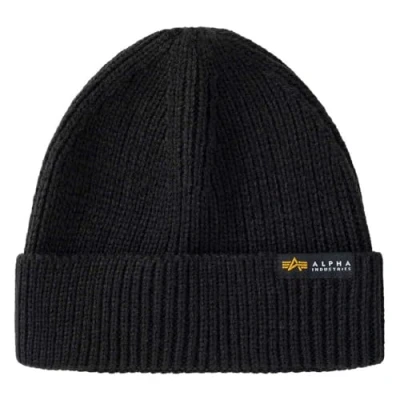 Image of Alpha Industries Dockers Beanie Unisex Beanie, Size: One Size, Black