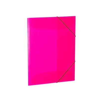 Image of HERMA 19698 Portfolio Folder A3 Translucent Neon Pink, Set of 3, Sturdy Plastic, Washable, Heavy Duty, Organiser with Inner Flaps and Elastic Strap, Document for Children, Boys Girls