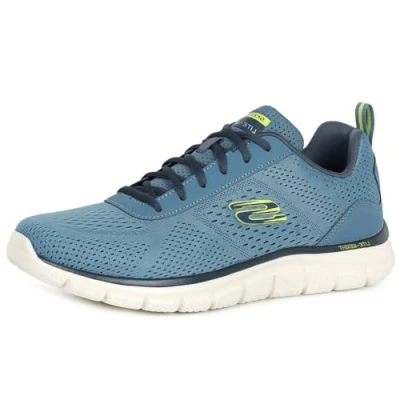 Image of Skechers Men&#039;s TRACK LESHUR Sneaker, Slate Mesh/Synthetic, 7.5 UK