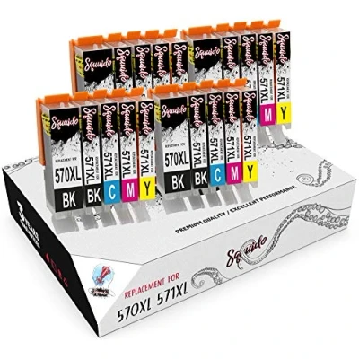 Image of Squuido 20 ink cartridges PGI 570XL CLI 571XL 570 571 compatible with Canon Pixma MG5750 MG5751 MG5752 MG5753 MG6850 MG6851 MG6852 MG6853 MG7750 TS5050 TS6050 TS6051 TS6052 High Capacity