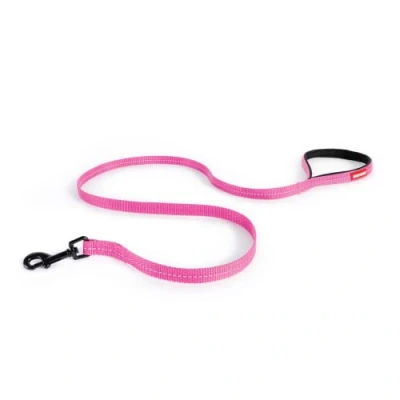 Image of EZYDOG Essential LITE Lead Small Dogs, Medium Large Training Lead, Lightweight, Comfortable Padded Handle, Reflective Thread, 1.2M (Pink)