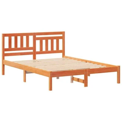Image of vidaXL with Headboard Wax brown 120 x 190 cm Solid pine wood