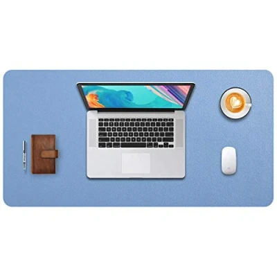 Image of Desk Pad Large, Extended Mouse Mat, Large XL, DOBAOJIA Blotter, Laptop Writing Pad, Mat for Office/Home, PU Leather Waterproof +Suede Non Slip 31.5&quot; X 15.7&quot;(Steelblue)