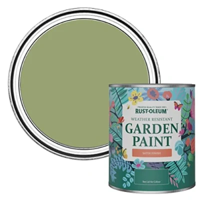 Image of Rust Oleum Green Mould Resistant Garden Paint In Satin Finish Familiar Ground 750ml
