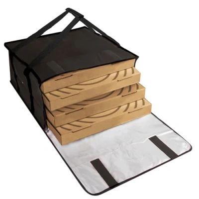 Image of Trail maker Pizza Carrier Insulated Bags Extra Large for Deliveries Holds up to 4 Fresh Pizzas, Delivery Food Bag Personal and Professional Use (Black)
