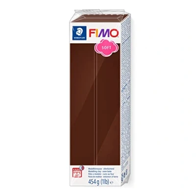 Image of STAEDTLER 8021 75 FIMO Soft Oven Hardening Polymer Modelling Clay Chocolate (1 x 454g Block)