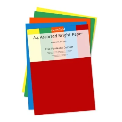 Image of Southfield Stationers Ltd A4 Bright Paper Assorted Coloured (100 Sheets)