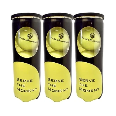 Image of PadelPursuit Training Padel Balls for Games, 3x Cans, 9 Paddle Tennis