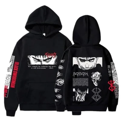 Image of acsewater Unisex Berserk Hoodie Guts Sweatshirt The Black Swordsman Harajuku Casual Jumper