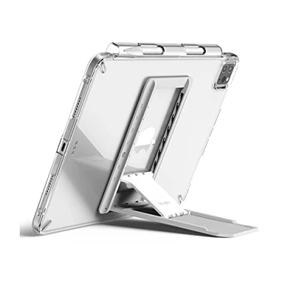 Image of Ringke Outstanding Multi Angle Adhesive, Spring Action with Non Slip Pad Stand for Tablets, E readers and Phones Light Gray