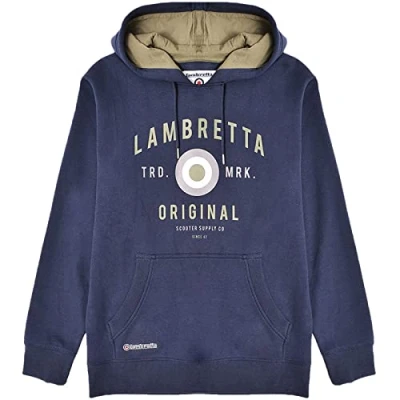Image of Lambretta Mens Original Target Print Pullover Hoodie Navy XL