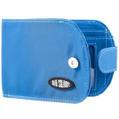 Image of Big Skinny Women&#039;s Taxicat Bi Fold Slim Wallet, Holds Up to 25 Cards, Ocean Blue