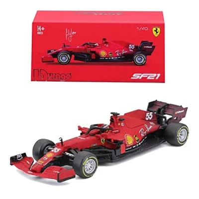 Image of Bburago B18 36828S 1:43 F1 2021 Ferrari SF21 with Helmet SAINZ, Assorted Colours